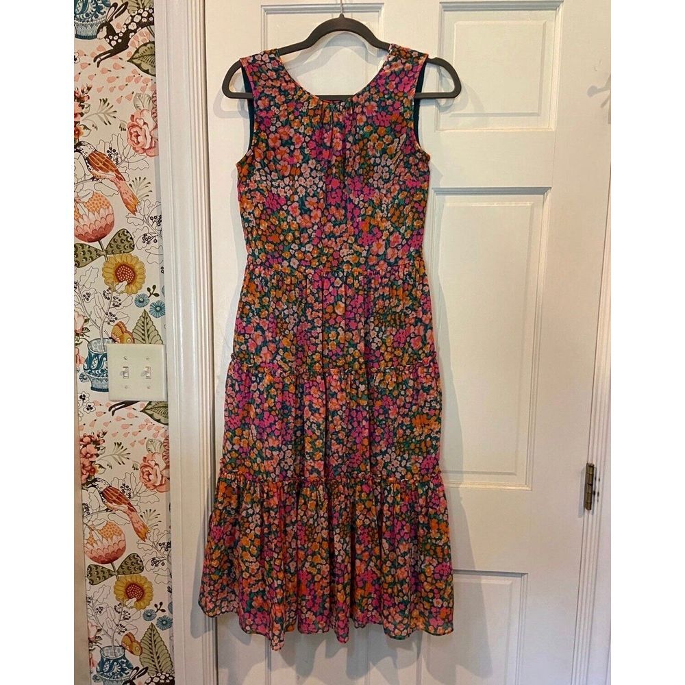 $138 J Crew AP135 midi Dress in Micro Meadow Floral Print sz xxs 2020